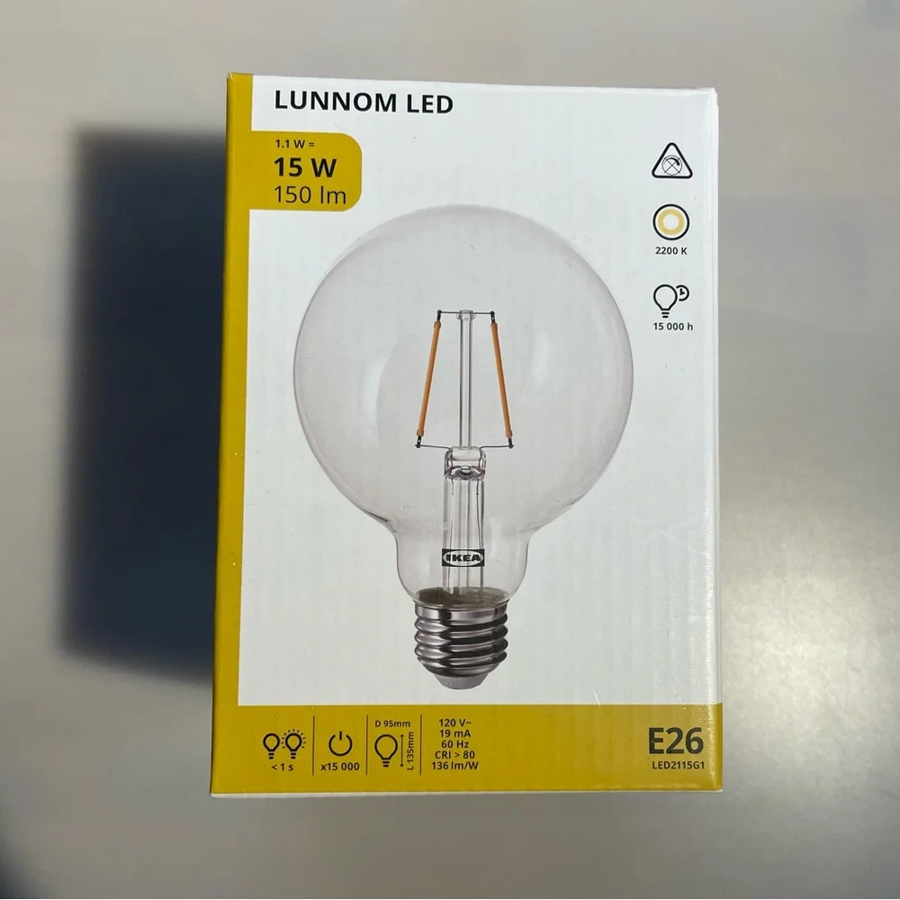 IKEA LUNNOM LED Bulbs - set of 6 across three sizes - item “last chance to buy”
